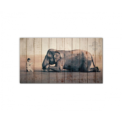 Картины ZOO - 1 Слон и мальчик, ZOO, Creative Wood Картины ZOO - 1 Слон и мальчик, ZOO, Creative Wood