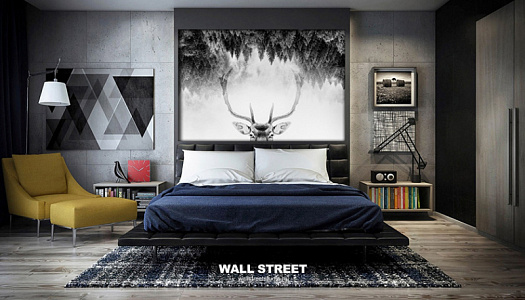 Фотообои в интерьере артикул Grayscale 22, GRAYSCALE, Wall street